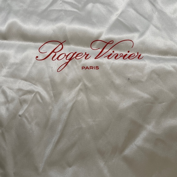 Authentic Roger Vivier Paris White Satin Dust Storage Gift Drawstring Bag Luxury - Picture 2 of 5